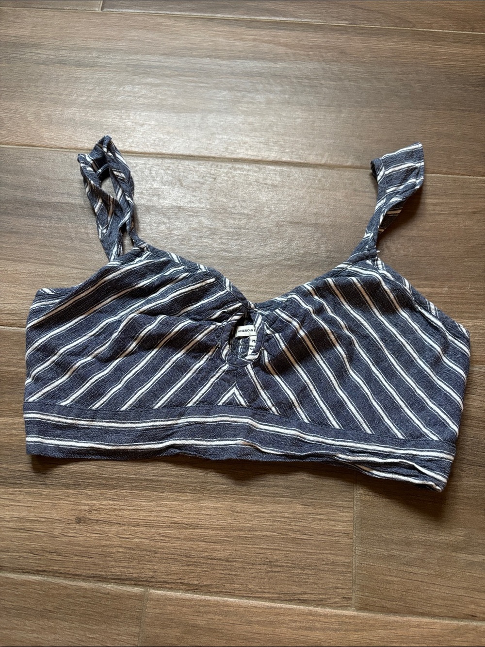 American Eagle Striped Crop Tank Top